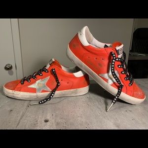Golden Goose Superstar, Red Leather, Size 7